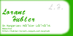 lorant hubler business card